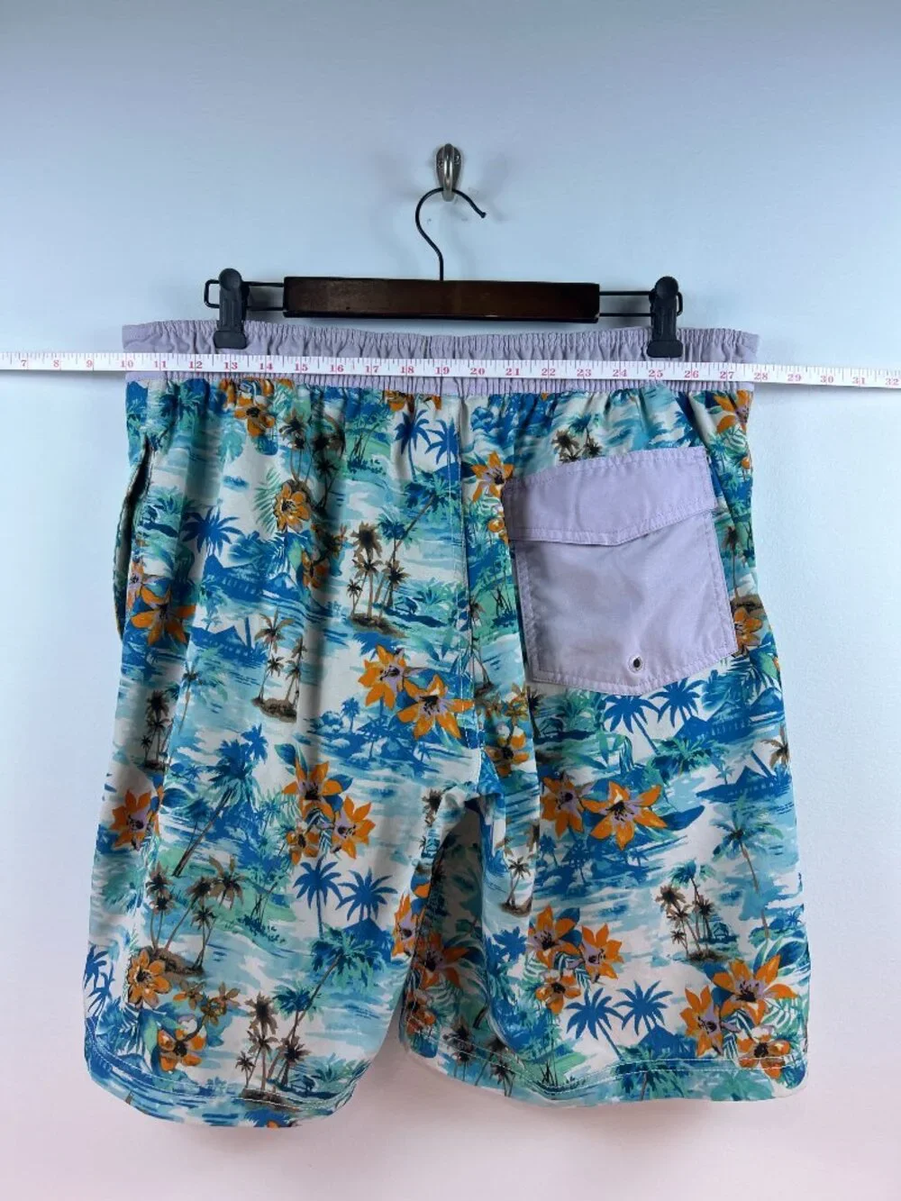George Men's Tropical Palm Floral Swim Trunks Board Shorts Large